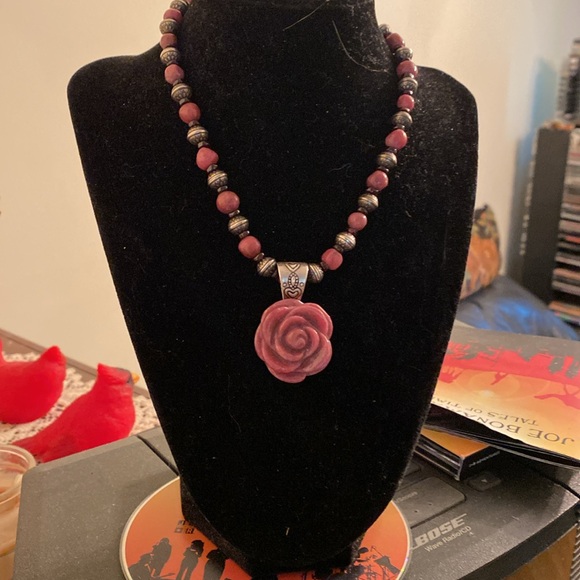 Carolyn Pollock Design in pink and silver and darker pink spacer beads Rhodonite - Picture 2 of 10
